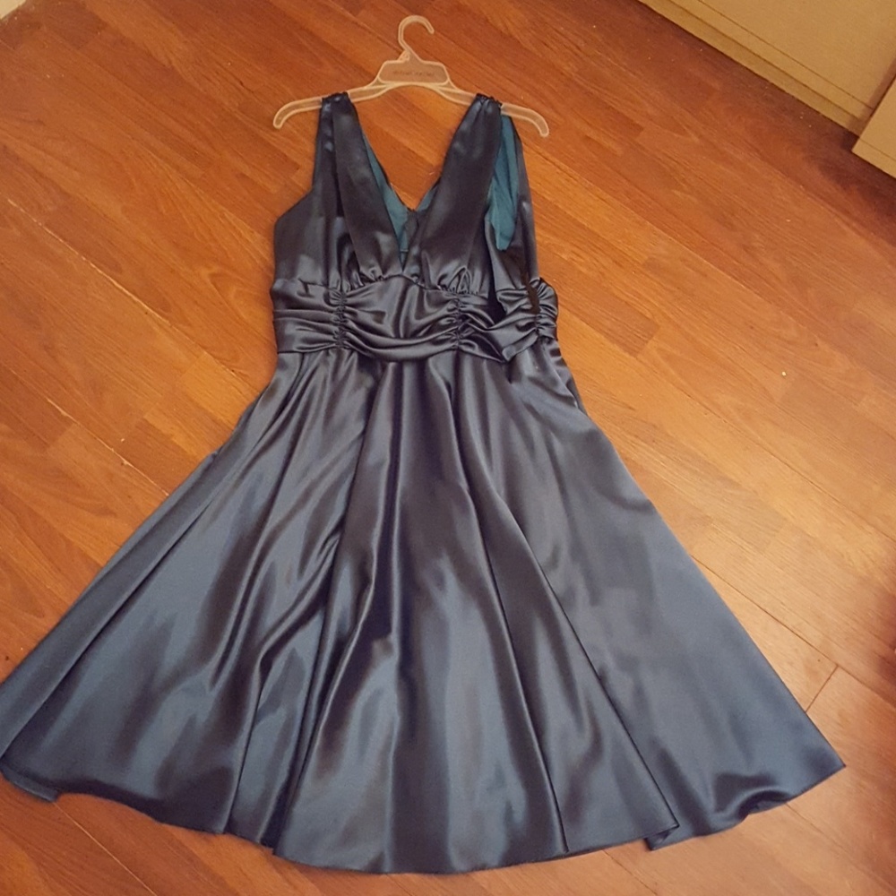 Teal Silk Formal Dress